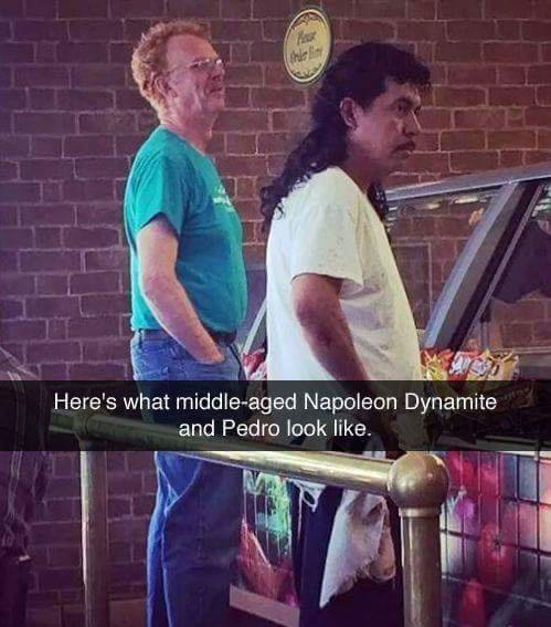 Here's what middleaged Napoleon Dynamite and Pedro look like.