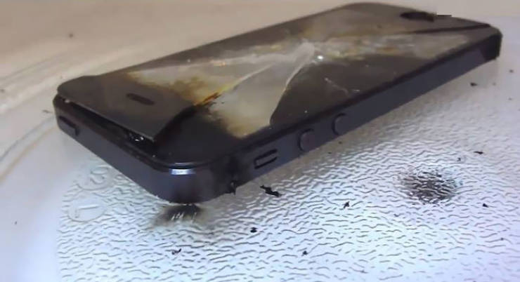 "So Heard It Was Fine Putting Your Phone In The Microwave To Charge It. My Charger Broke Yesterday, My Battery Was Pretty Low So Thought I'd Give It A Go... This Happened"