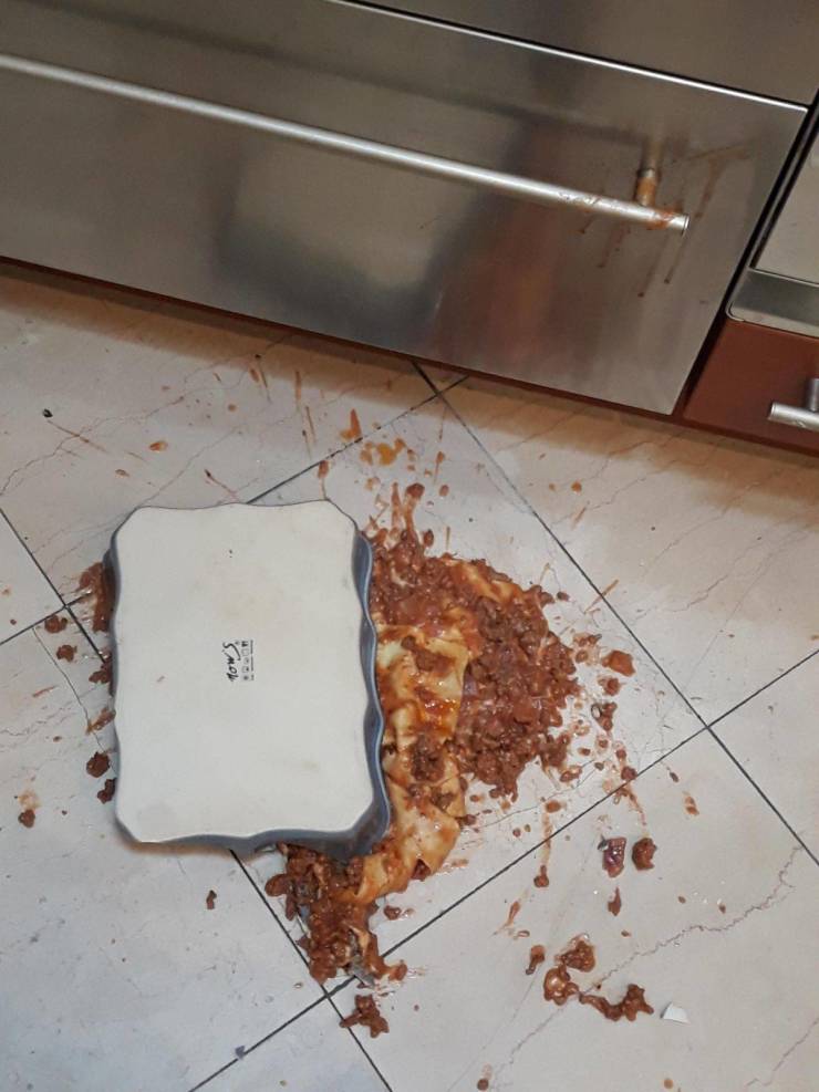 lasagna on floor - Show