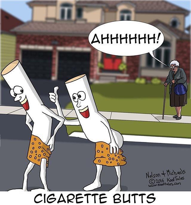 cartoon - Ahhhhhh! Nelson & Michaels 2016 Koot Tales Cigarette Butts