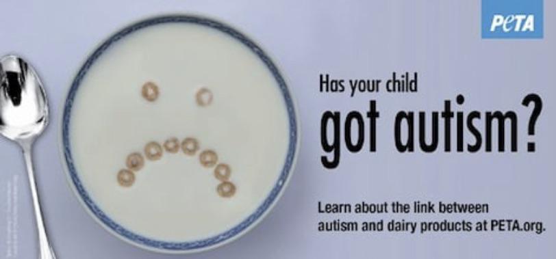 Has your child got autism? Learn about the link between autism and dairy products at Peta.org.