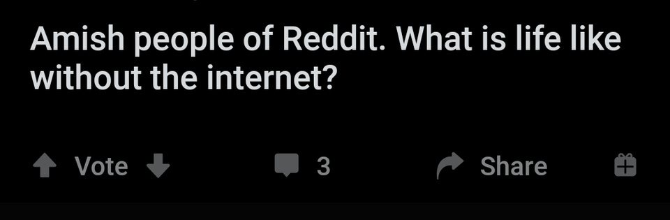 Amish people of Reddit. What is life without the internet?