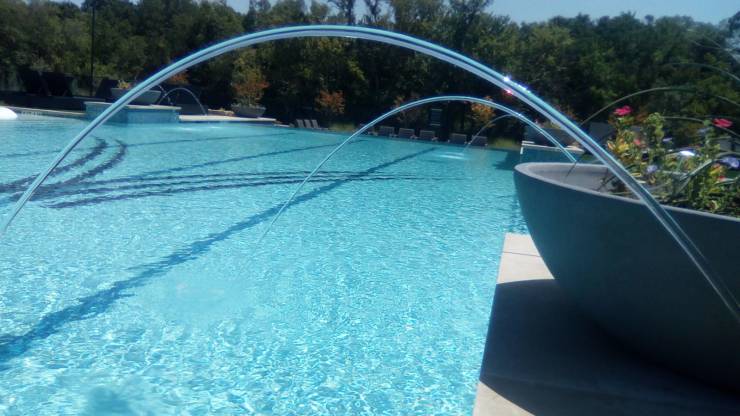 “The water jets at a pool I'm working at flow so smoothly that they look solid.”