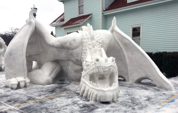 dragon made from ice