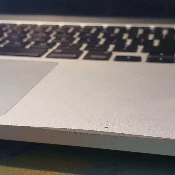 "Where my palm rests on my 2015 Macbook Pro"