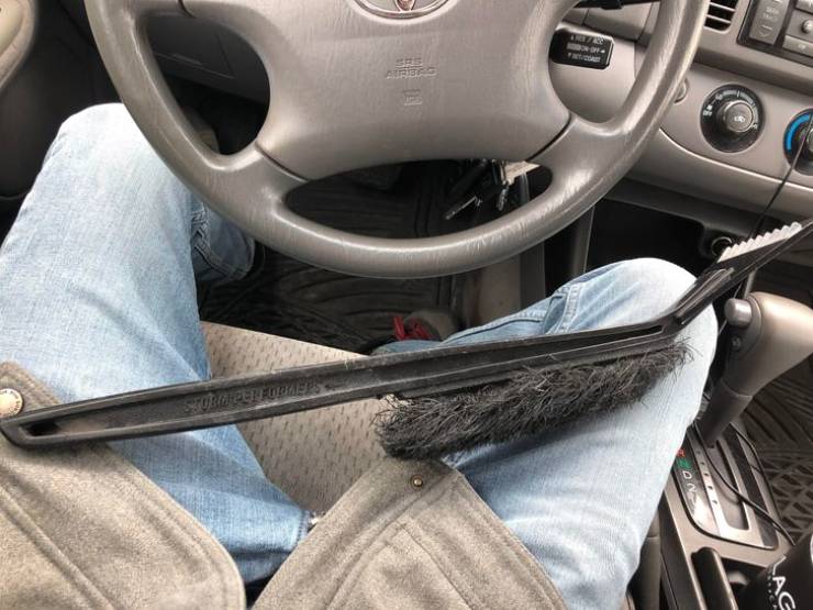 "Snow brush that used to belong to my dad. It was in his truck for as long as I can remember. He gave it to me when I got my first car. That was 16 years ago."