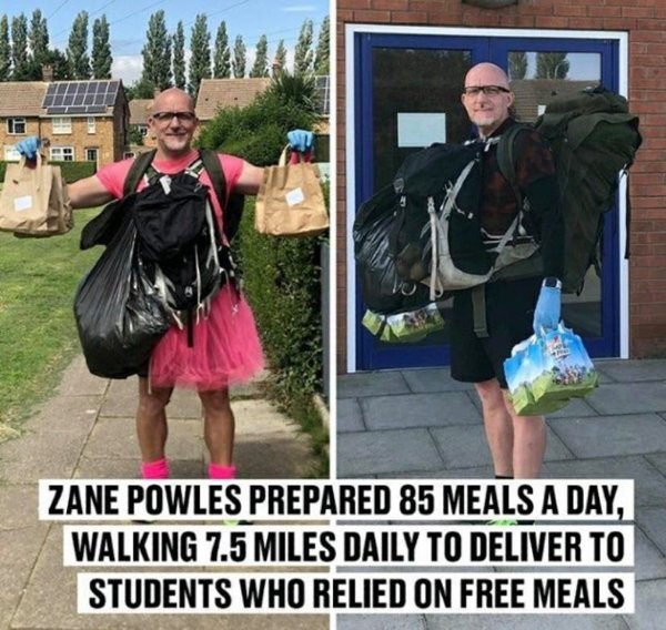 sign - Zane Powles Prepared 85 Meals A Day, Walking 7.5 Miles Daily To Deliver To Students Who Relied On Free Meals