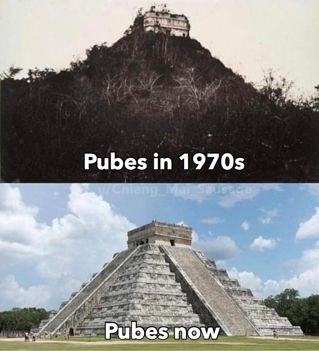 chichen itza when it was discovered in 1892 - Pubes in 1970s uChiang Mai Sausage Pubes now