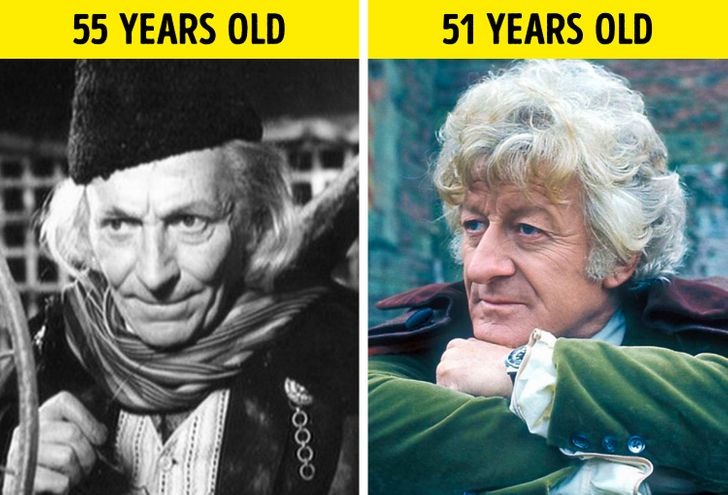 William Hartnell, the first Doctor Who, was 55 when the series began. Jon Pertwee, the third Doctor Who, was 51 when he started playing the character.