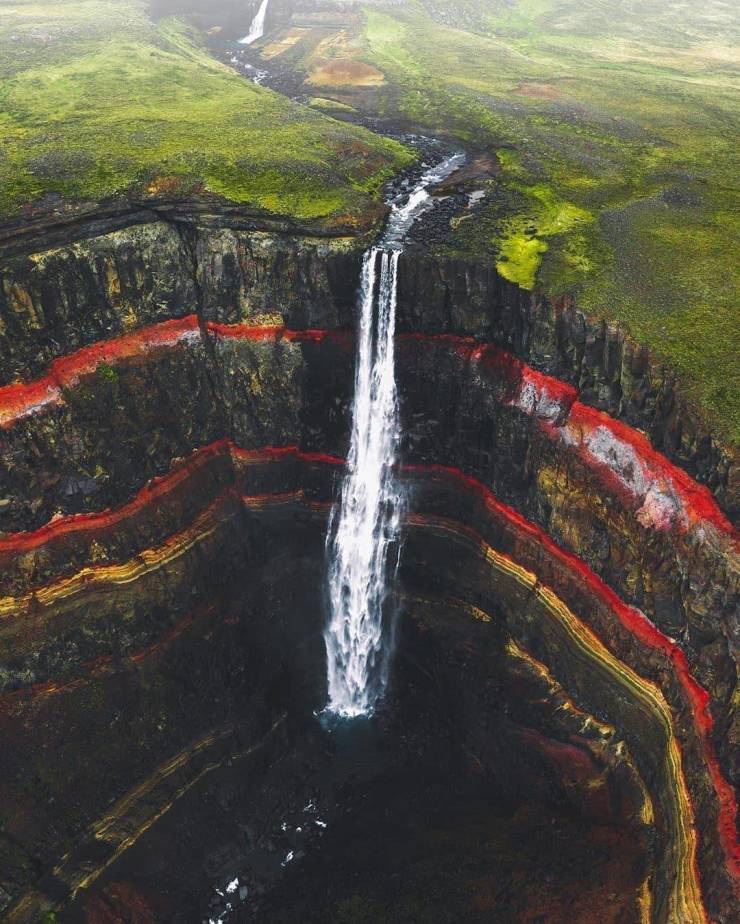 iceland colorful waterfall