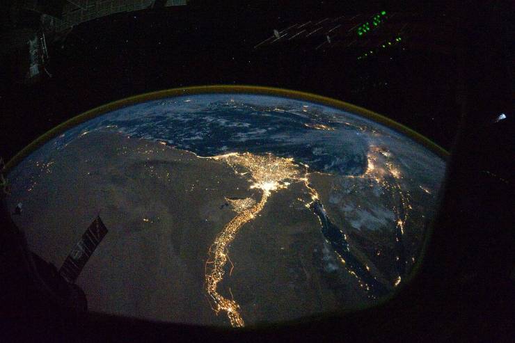 egypt from space at night