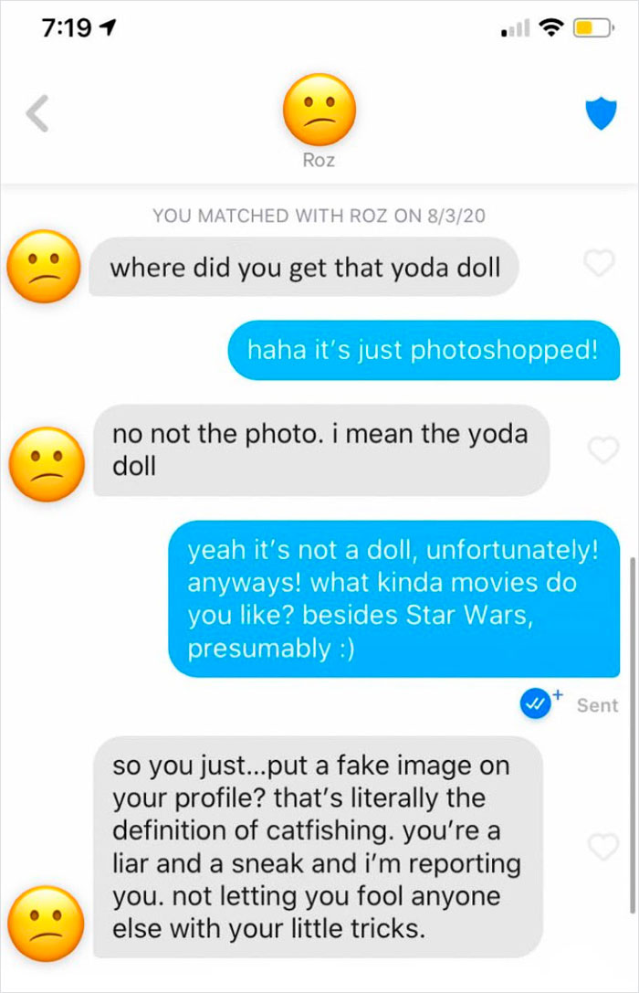web page - 1 Roz You Matched With Roz On 8320 where did you get that yoda doll haha it's just photoshopped! no not the photo. i mean the yoda doll yeah it's not a doll, unfortunately! anyways! what kinda movies do you ? besides Star Wars, presumably Sent 