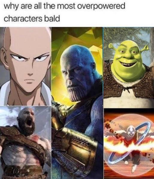 knugen memes - why are all the most overpowered characters bald