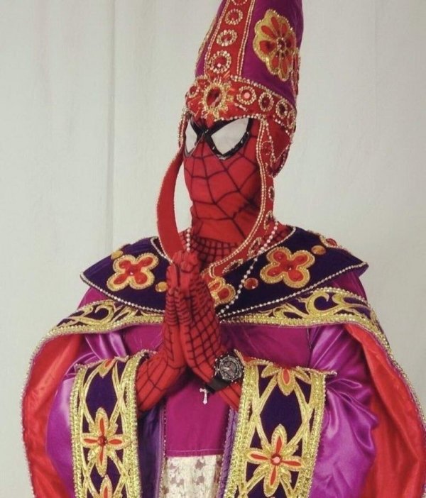 spiderman in religious garb
