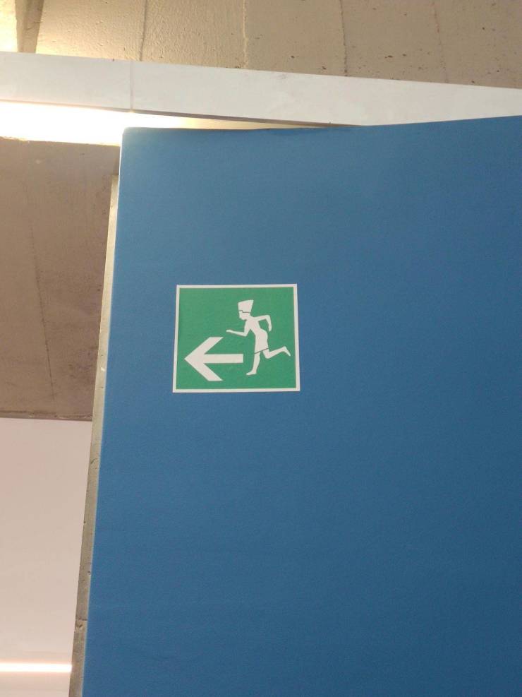 “The fire exit sign in this Egyptian museum is a Pharaoh running.”