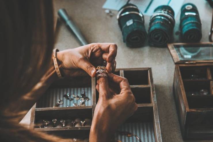 "My aunt puts her expensive jewelry in a zip lock bag, and her cheap jewelry in the jewelry boxes. She apparently had a lot of her jewelry stolen in the past by family. She now only has the cheap stuff stolen."