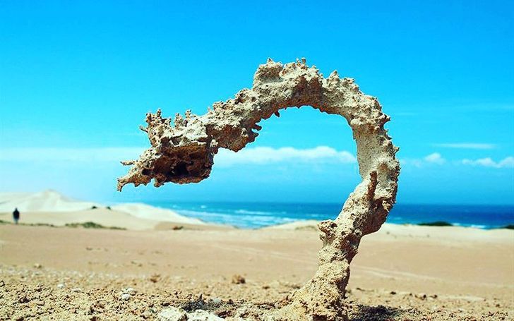 lightning hits sand