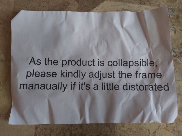 extrusion moulding - As the product is collapsible, please kindly adjust the frame manaually if it's a little distorated