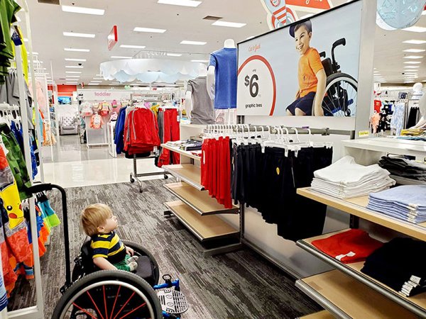target wheelchair ad - $6 Pies