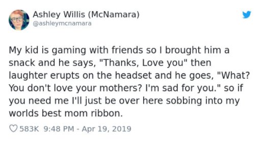 us army how has serving impacted you - Ashley Willis McNamara My kid is gaming with friends so I brought him a snack and he says, "Thanks, Love you" then laughter erupts on the headset and he goes, "What? You don't love your mothers? I'm sad for you." so 