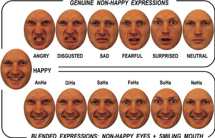 sad eyes with smile - Genuine NonHappy Expressions Do 50 Angry Disgusted Sad Fearful Surprised Neutral Happy AnHa DiHa SaHa FeHa SuHa NeHa Blended Expressions NonHappy Eyes Smiling Mouth