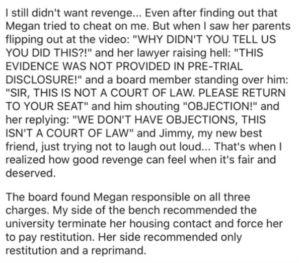 text for someone going through a hard time - I still didn't want revenge... Even after finding out that Megan tried to cheat on me. But when I saw her parents flipping out at the video "Why Didn'T You Tell Us You Did This?!" and her lawyer raising hell "T