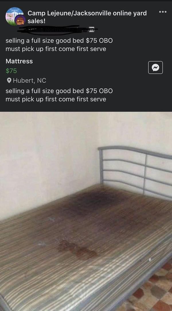 mattress stained dirty nasty - craigslist