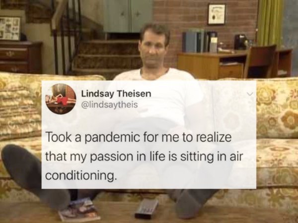 al bundy couch gif - Lindsay Theisen Took a pandemic for me to realize that my passion in life is sitting in air conditioning.