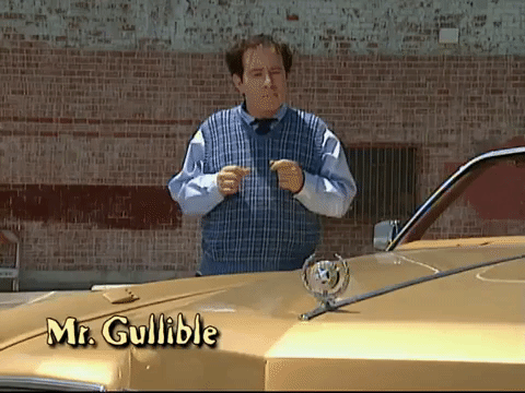 gullible people -  windshield - Mr. Gullible
