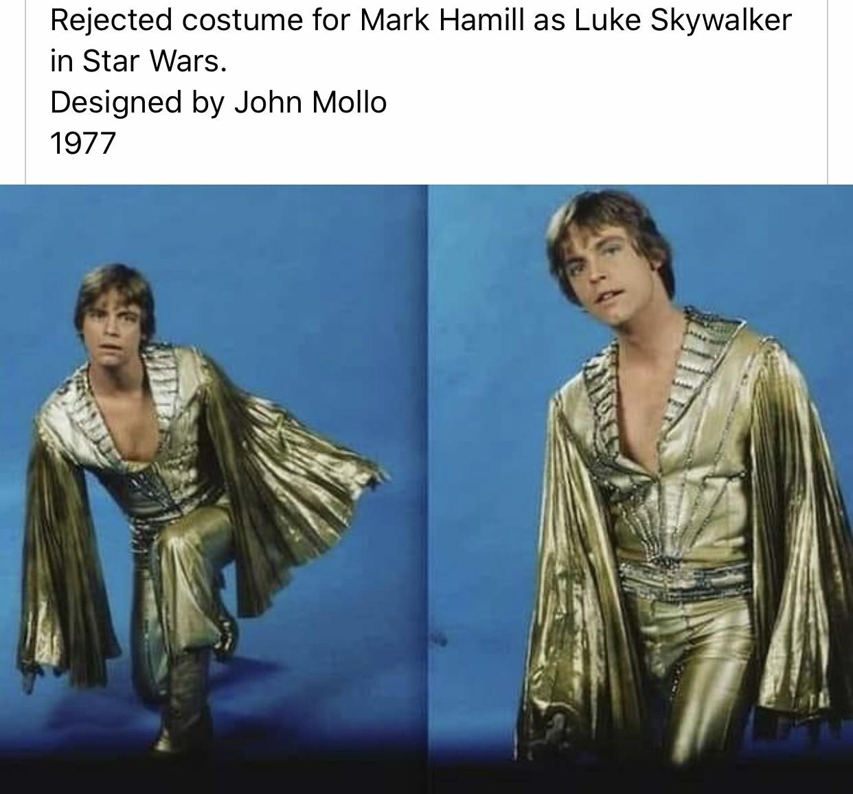 costume design - Rejected costume for Mark Hamill as Luke Skywalker in Star Wars. Designed by John Mollo 1977