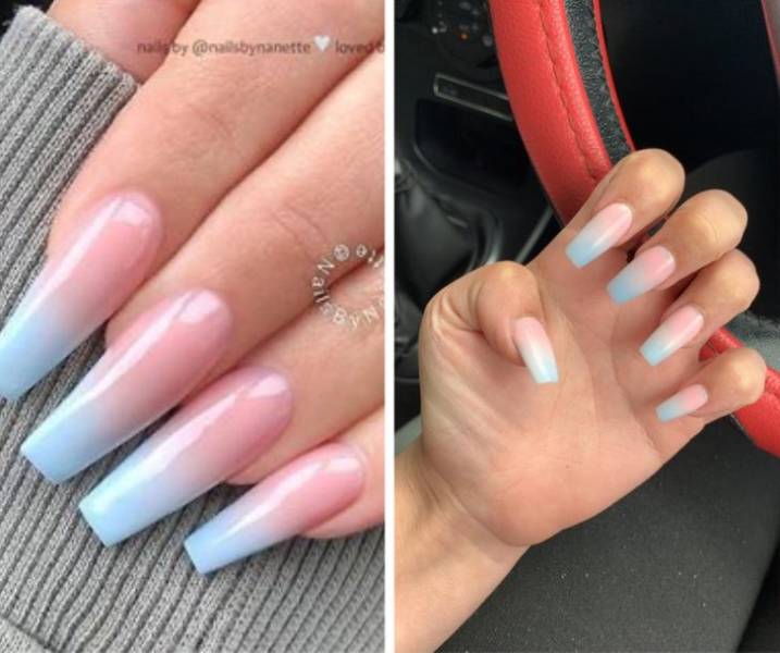 ombre coffin acrylic nails