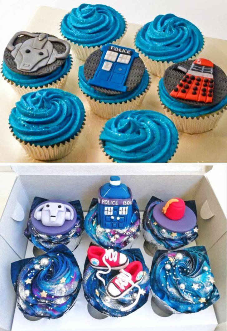 dr who cupcakes - Police Police Box