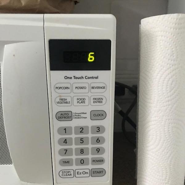 girlfriend forgets to reset microwave timer after using it