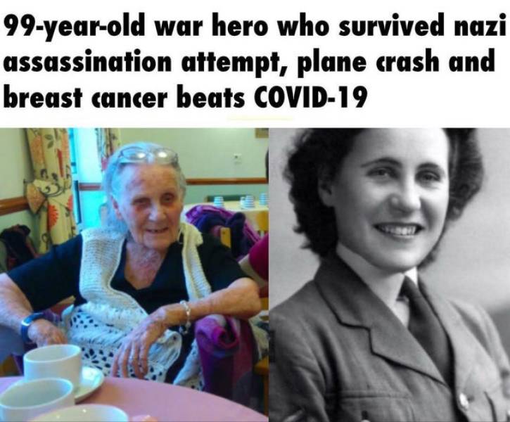 joy andrew - 99yearold war hero who survived nazi assassination attempt, plane crash and breast cancer beats Covid19