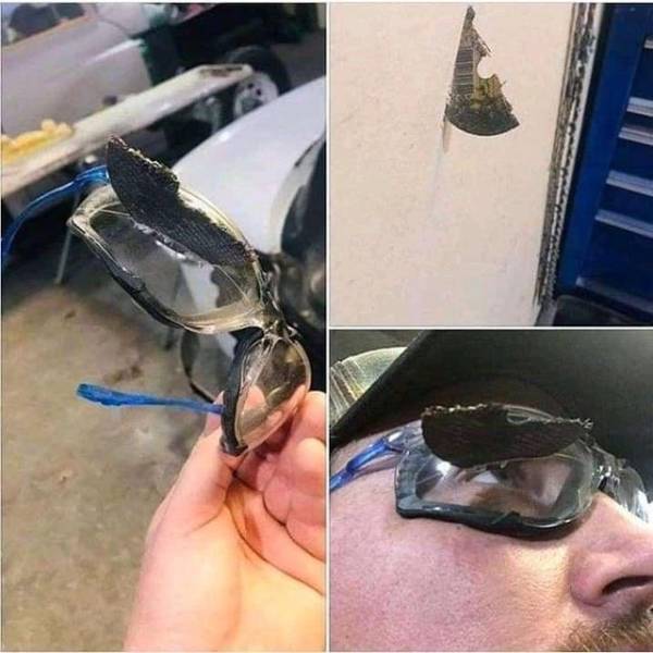 safety glasses saved