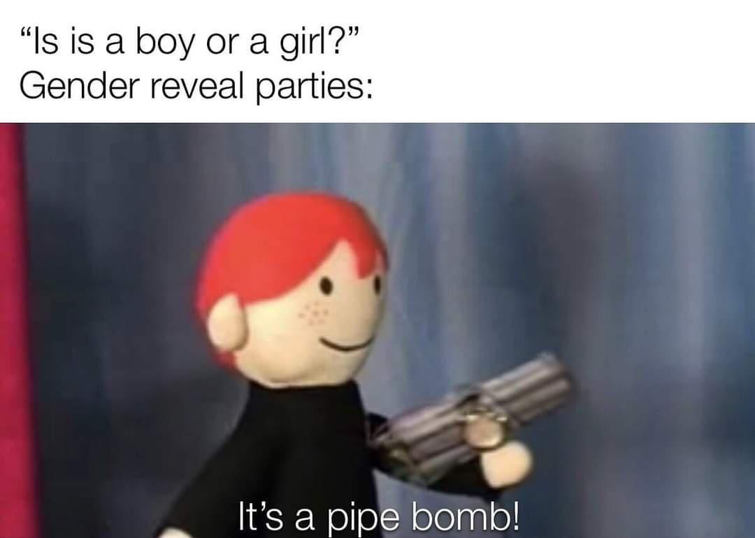 is it a boy or a girl? gender reveal parties: it's a pipe bomb