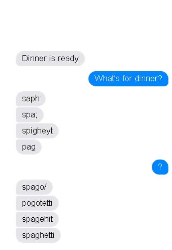 number - Dinner is ready What's for dinner? saph spa spigheyt pag ? spago pogotetti spagehit spaghetti