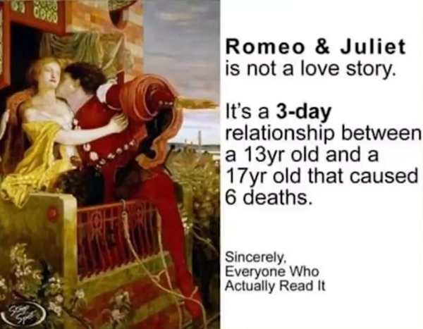 romantic pre raphaelite art - Romeo & Juliet is not a love story. It's a 3day relationship between a 13yr old and a 17yr old that caused 6 deaths. Sincerely, Everyone who Actually Read It
