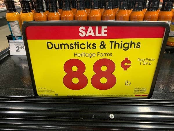 vehicle registration plate - Sale Dumsticks & Thighs 249 Heritage Farms Reg Price 1.59 lb 88 lb Como With Cand New