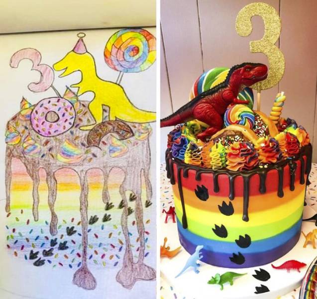 rainbow dinosaur cake