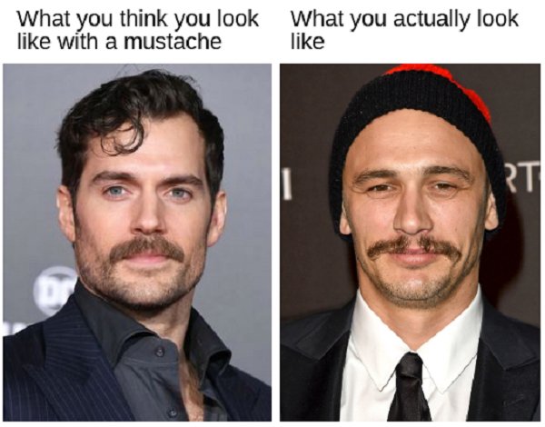 henry cavill mission impossible mustache - What you think you look with a mustache What you actually look Rt