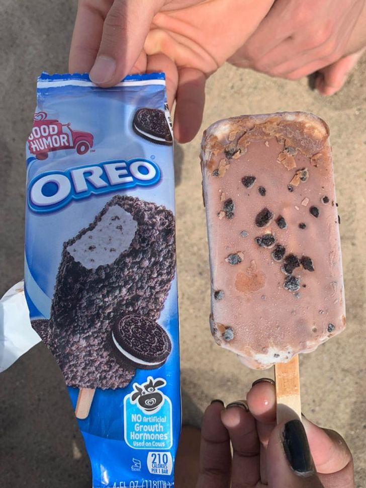 reality expectation ice cream - Good Humor Oreo No Artificial Growth Hormones Used on Cows 210 Calories Per I Bar CL07118