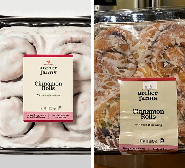 food - archer farms Cinnamon Rolls With cream cheese icing 8 19 archer farms Bet Wt 150 4540 D No synthetic colors or artificial flavors No high fructose corn syrup Cinnamon Rolls With cream cheese icing Net Wt 16 Oz 4549 No synthetic colors Berlin No hig