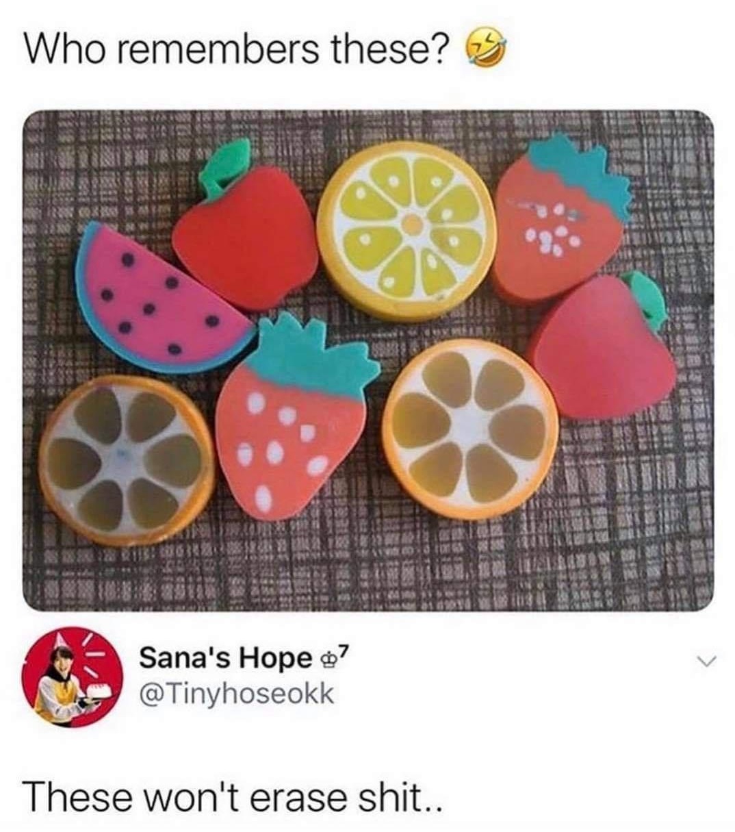 90 kids erasers - Who remembers these? Sana's Hope ? These won't erase shit..