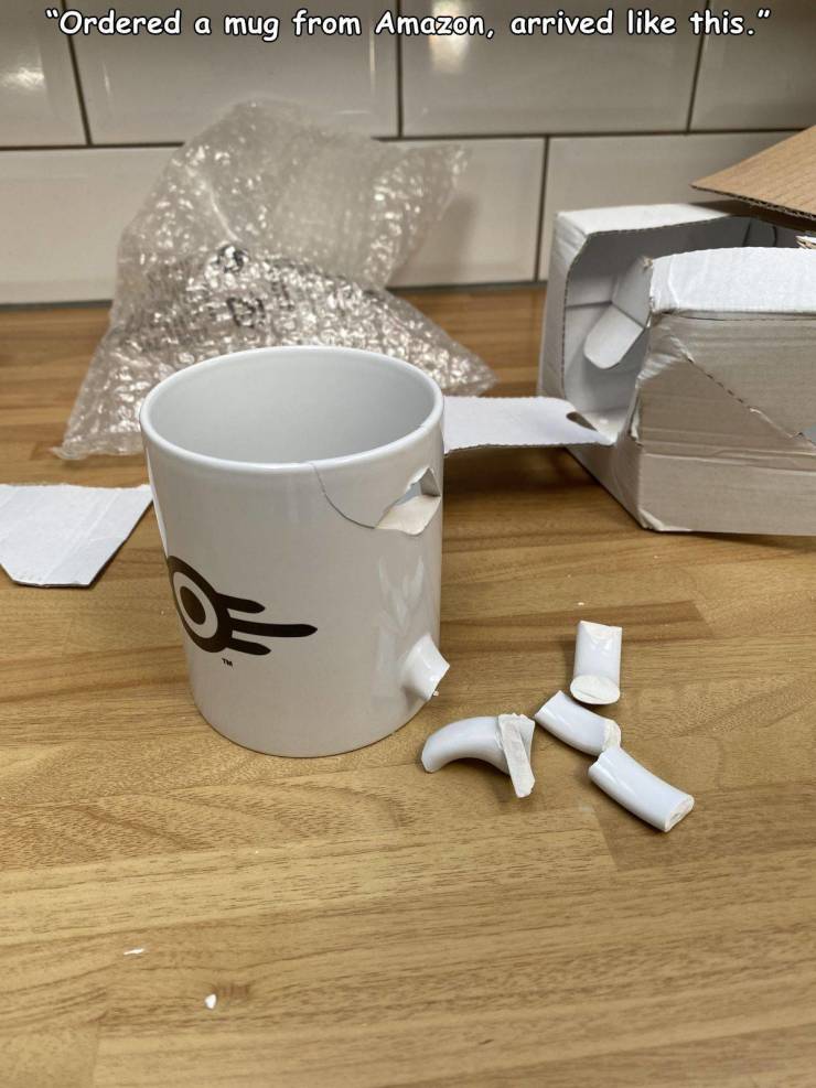 coffee cup - "Ordered a mug from Amazon, arrived this."