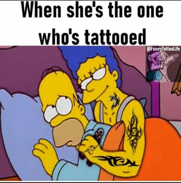 cartoon - When she's the one who's tattooed