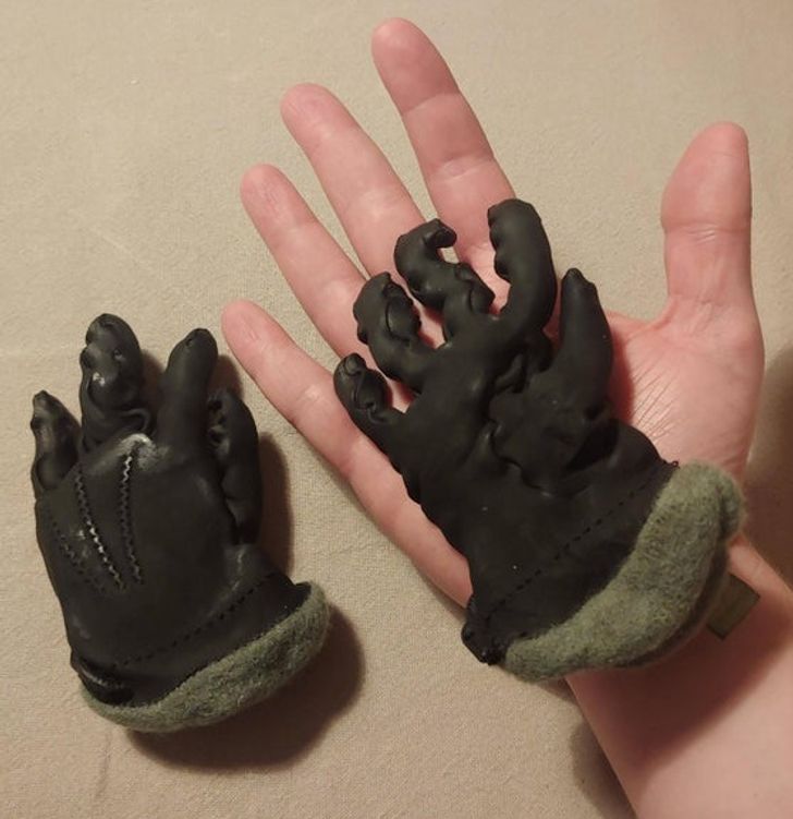 “I accidentally put my leather gloves in the washing machine.”