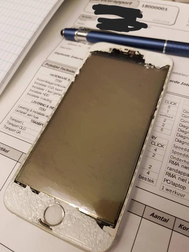 "Customer came in with his iPhone, his glass cracked, he thought he could peel off the glass so he wouldn't notice the crack anymore."
