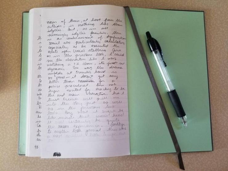 "My pen ran out on the very last sentence of the very last entry of my book journal"