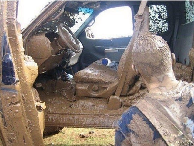 mud inside car